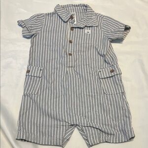“Bundle 10/$13” Carter's 18m boy summer Navy and White Striped Romper shorts